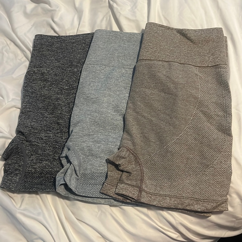3 Pack Seamless Booty Scrunch Gym Shorts